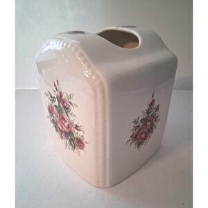 VTG Tissue Box Cover Floral Cottagecore Athena California Pottery USA made